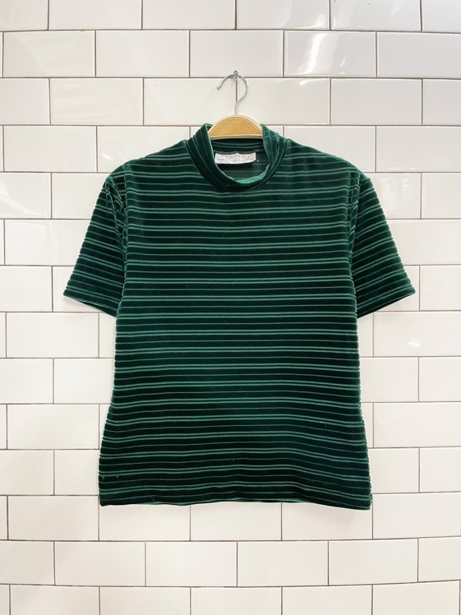 vintage 00s ingenuity velvet stripe ss top - good market thrift store