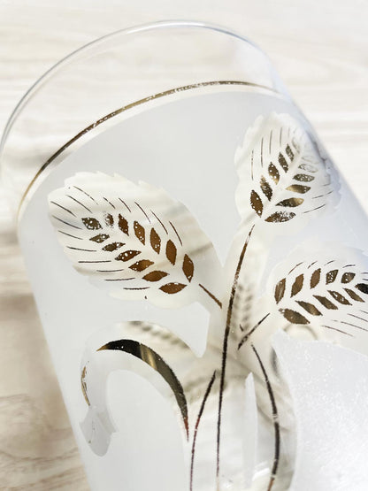 vintage gold wheat frosted glass ice bucket - good market thrift store