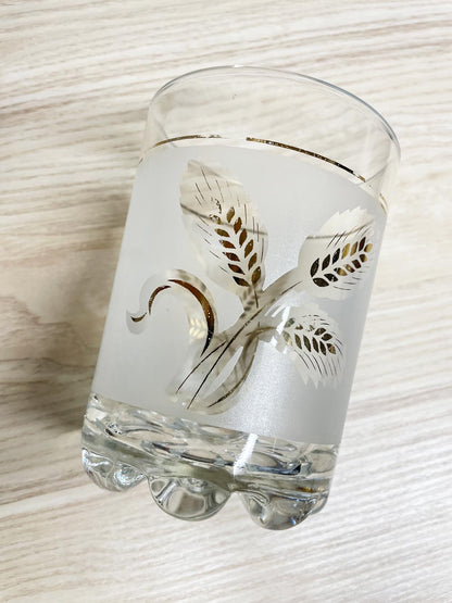 vintage gold wheat frosted glass ice bucket - good market thrift store