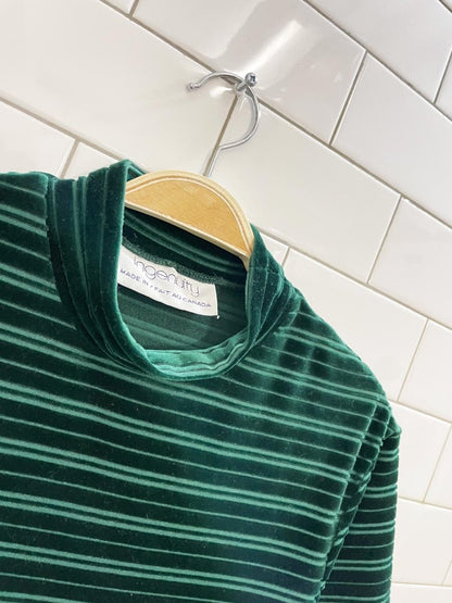 vintage 00s ingenuity velvet stripe ss top - good market thrift store