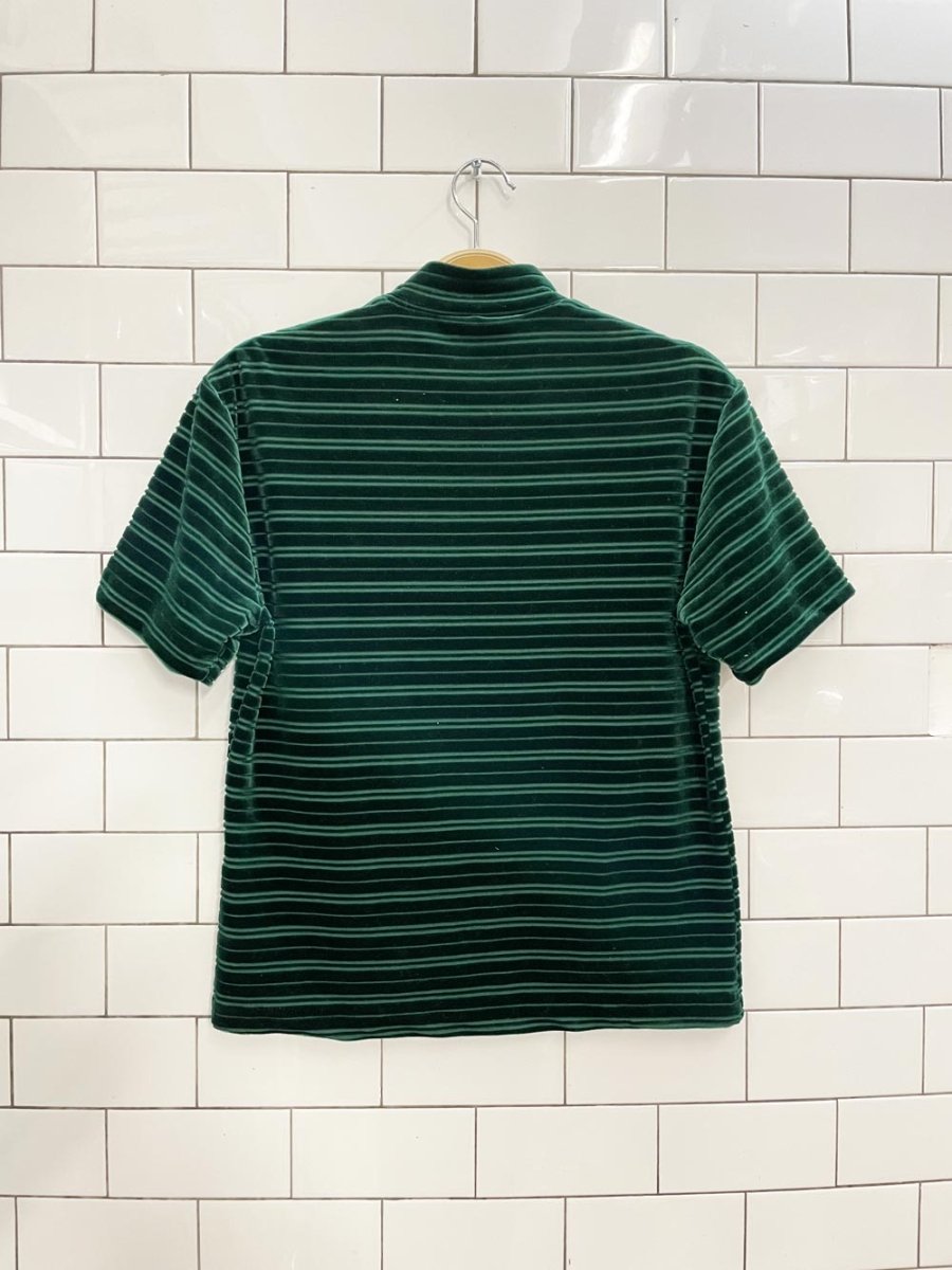 vintage 00s ingenuity velvet stripe ss top - good market thrift store