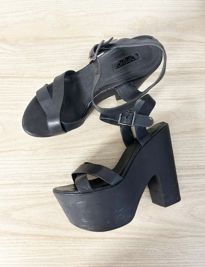 topshop chunky platform ankle strap sandals - good market thrift store