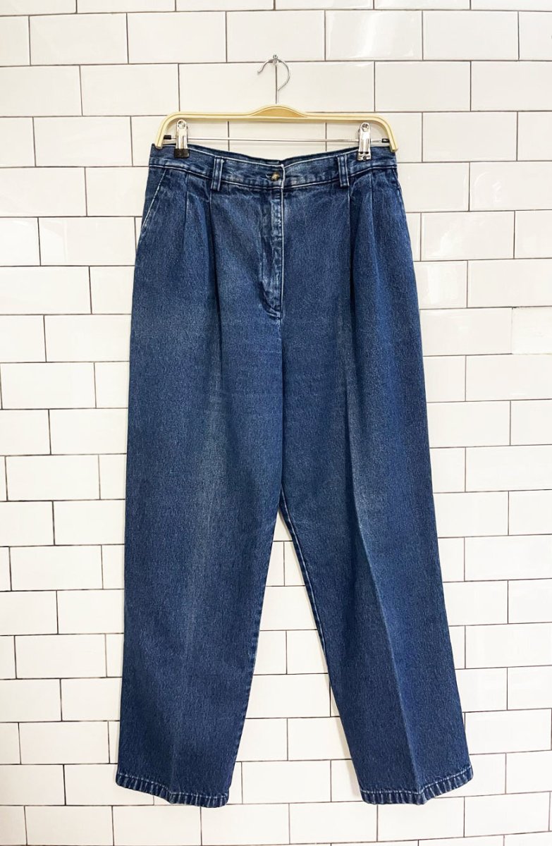 vintage 00s haggar pleated baggy tapered jeans - good market thrift store