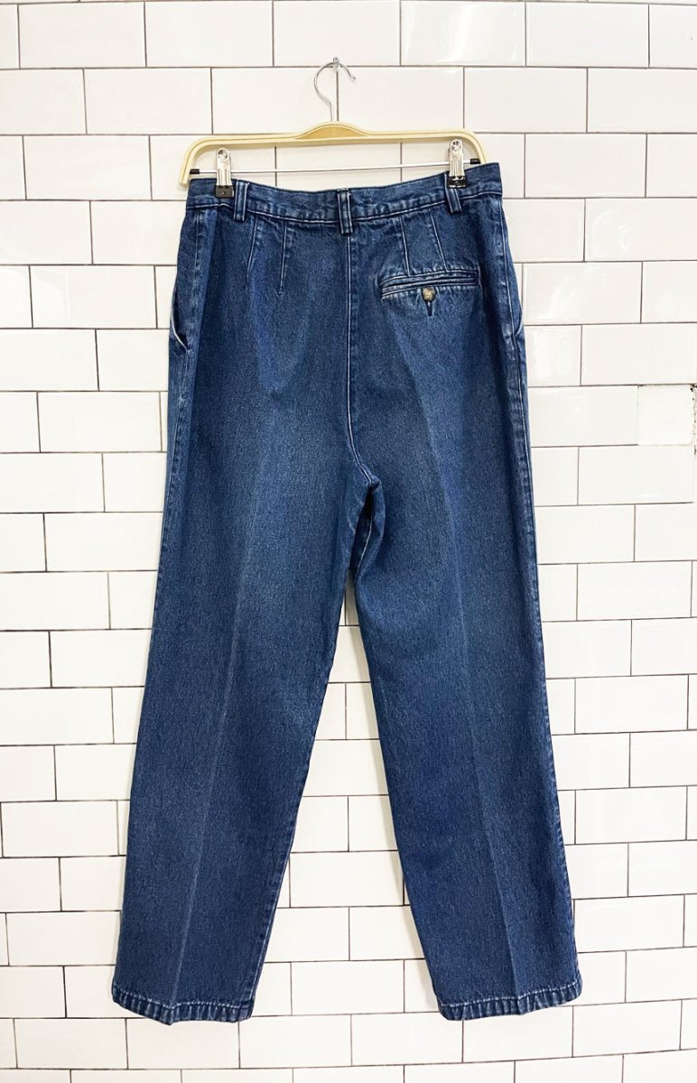 vintage 00s haggar pleated baggy tapered jeans - good market thrift store