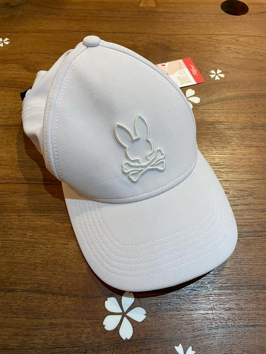 psycho bunny all white cap