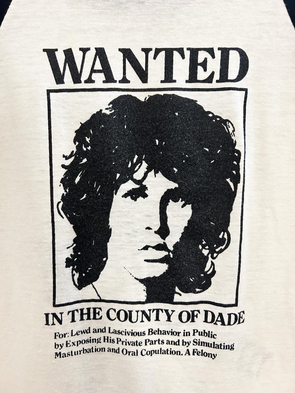 vintage 70s RARE jim morrison an american poet wanted baseball tee