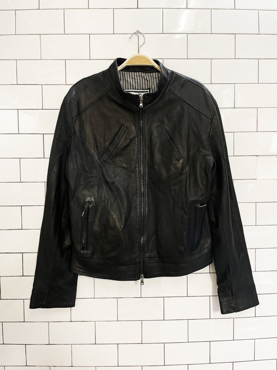 vintage 90s vera pelle italy butter leather biker jacket - good market thrift store