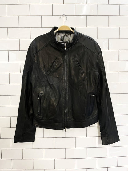 vintage 90s vera pelle italy butter leather biker jacket - good market thrift store