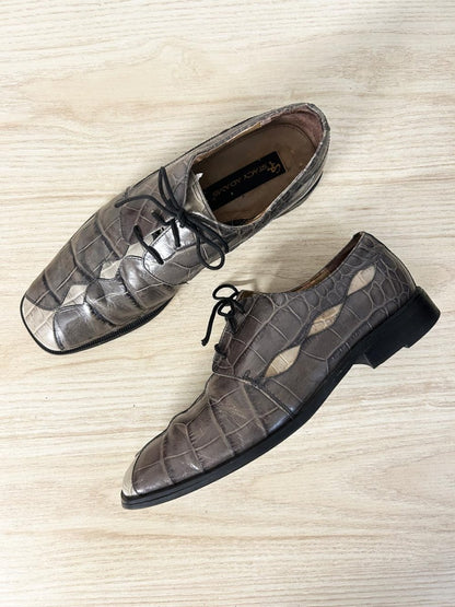 vintage 90s stacy adams crocodile leather dress shoes - good market thrift store