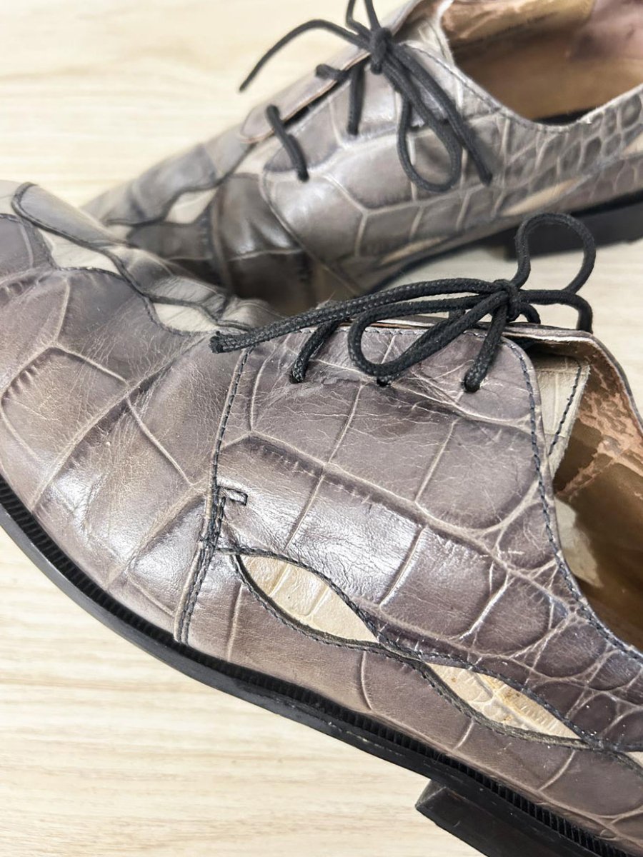 vintage 90s stacy adams crocodile leather dress shoes - good market thrift store