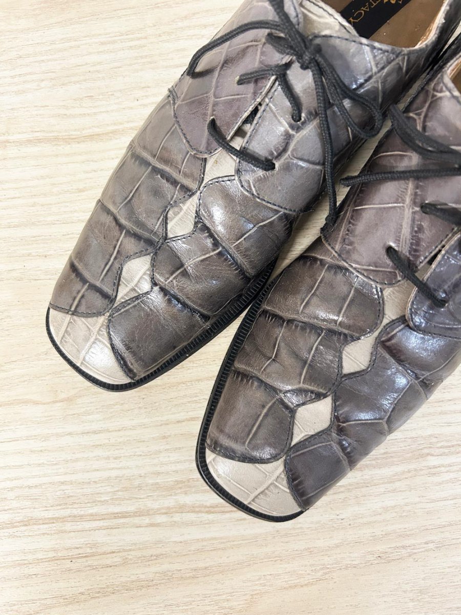 vintage 90s stacy adams crocodile leather dress shoes - good market thrift store