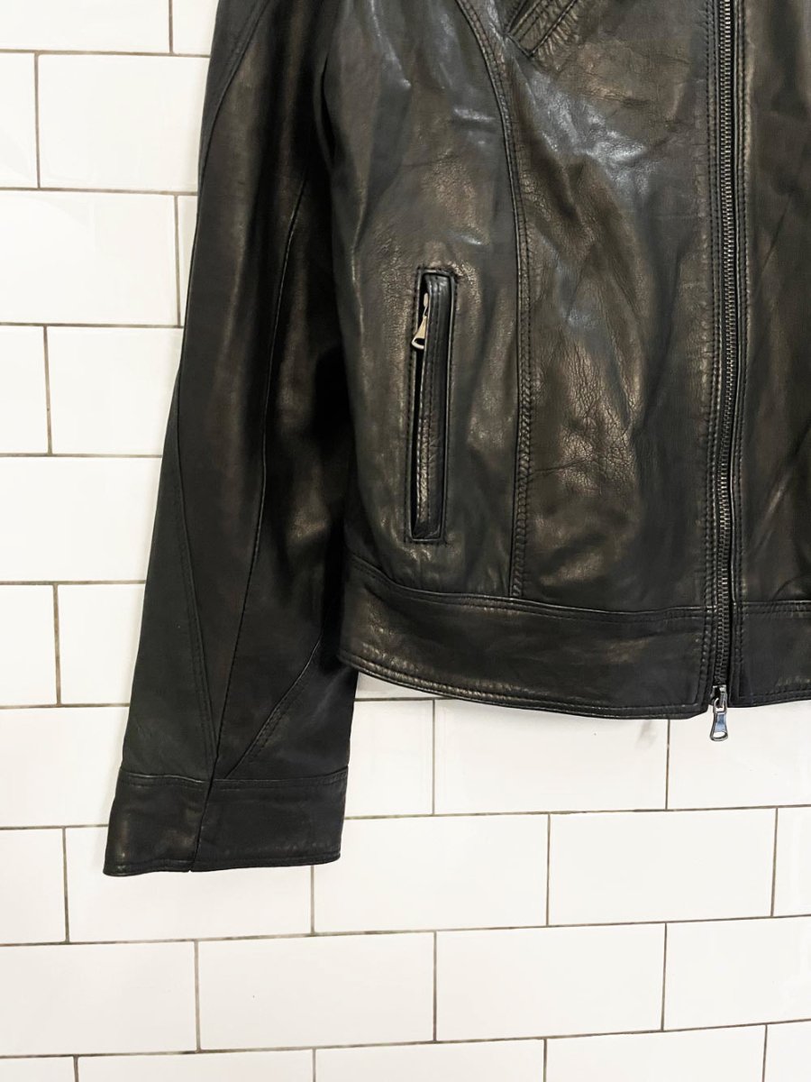 vintage 90s vera pelle italy butter leather biker jacket - good market thrift store