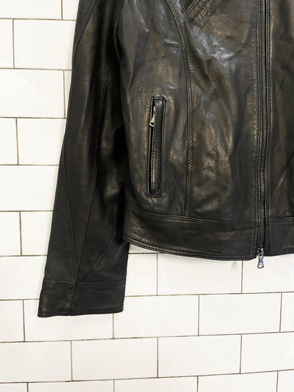 vintage 90s vera pelle italy butter leather biker jacket - good market thrift store