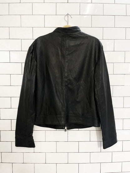 vintage 90s vera pelle italy butter leather biker jacket - good market thrift store