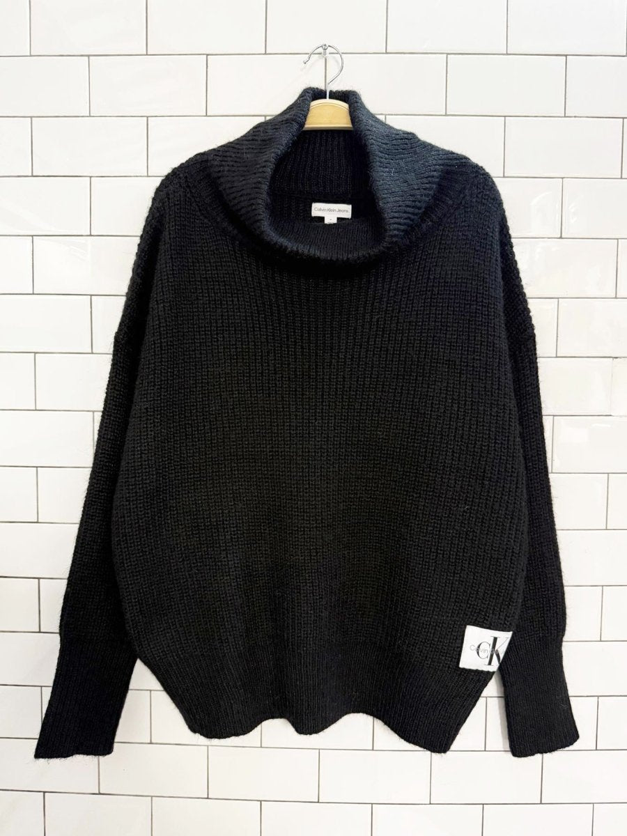 calvin klein oversized mock neck knit sweater - good market thrift store