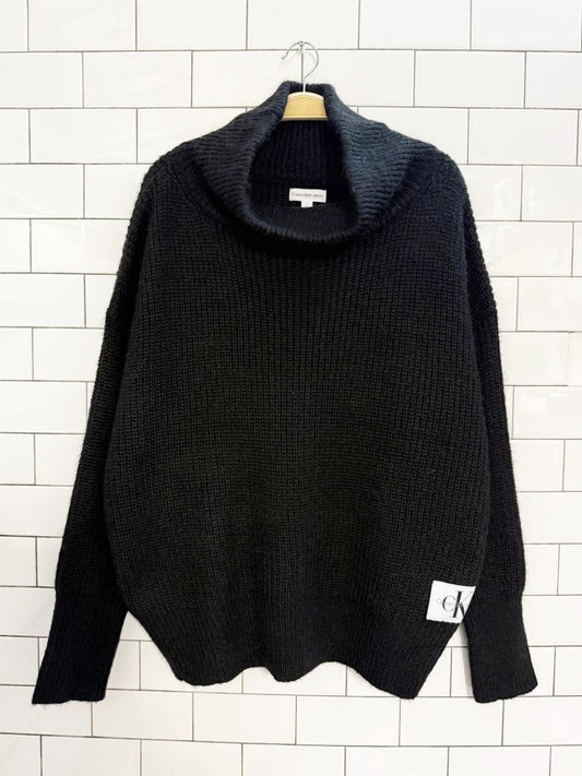 calvin klein oversized mock neck knit sweater - good market thrift store