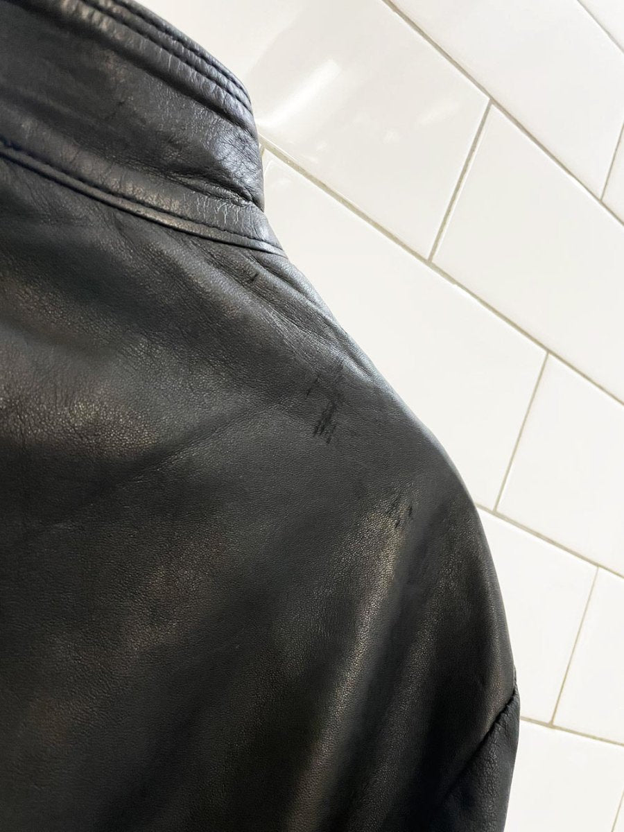 vintage 90s vera pelle italy butter leather biker jacket - good market thrift store