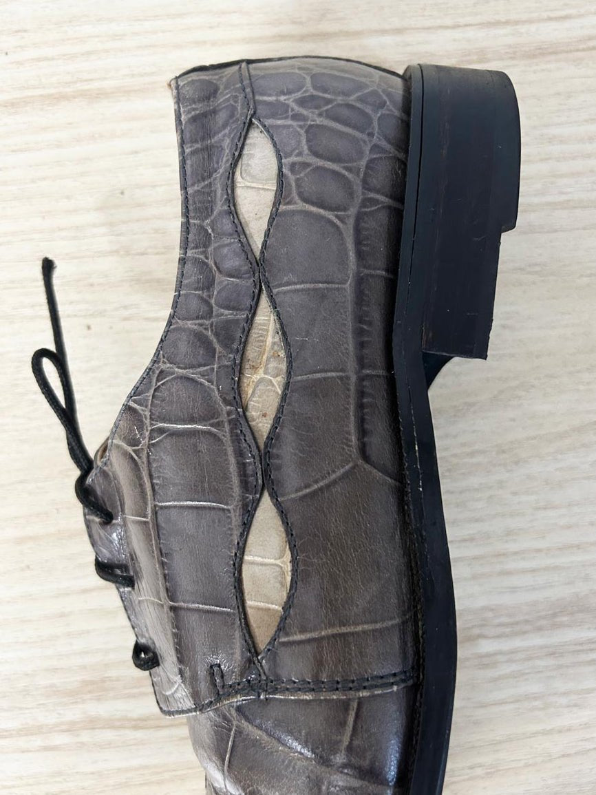 vintage 90s stacy adams crocodile leather dress shoes - good market thrift store