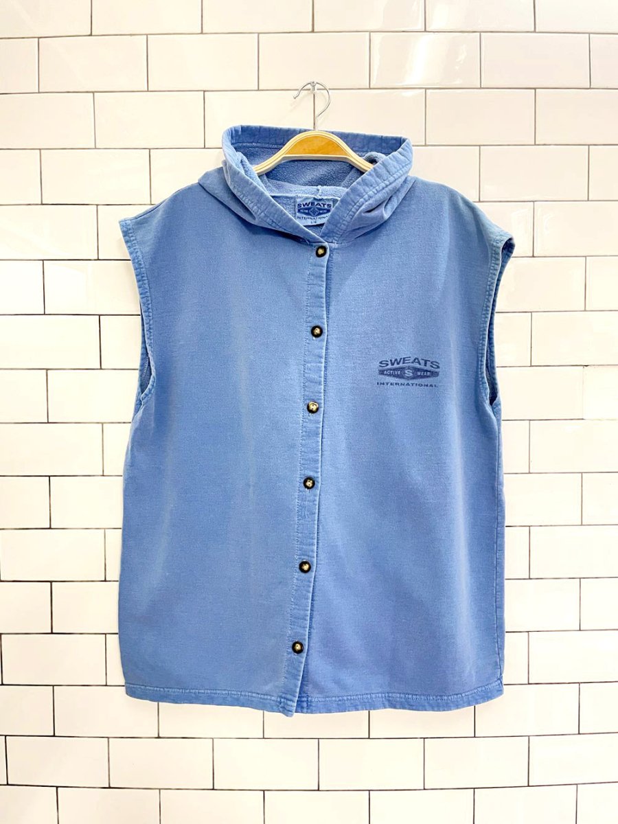 vintage 90s sweats int'l sleeveless hoodie - good market thrift store