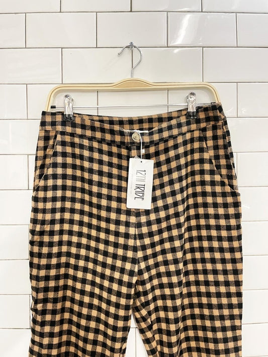 nwt 12th tribe plaid soft woven trouser - good market thrift store