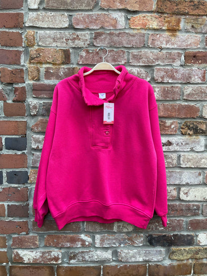 vintage 80s jonathan g 1/4 button sweatshirt