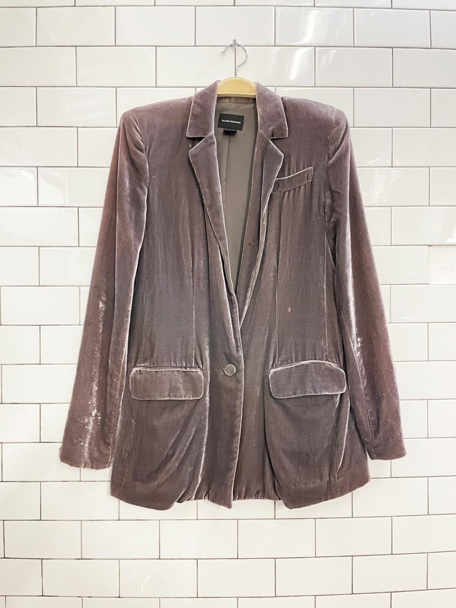 vintage 00s club monaco silk - blend velvet blazer - good market thrift store