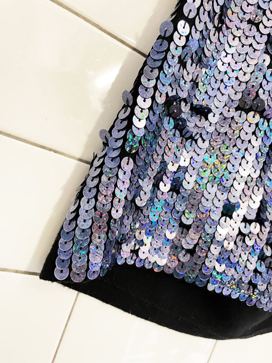 y2k smart set sequin knit halter top - good market thrift store