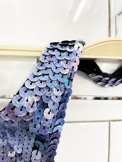 y2k smart set sequin knit halter top - good market thrift store