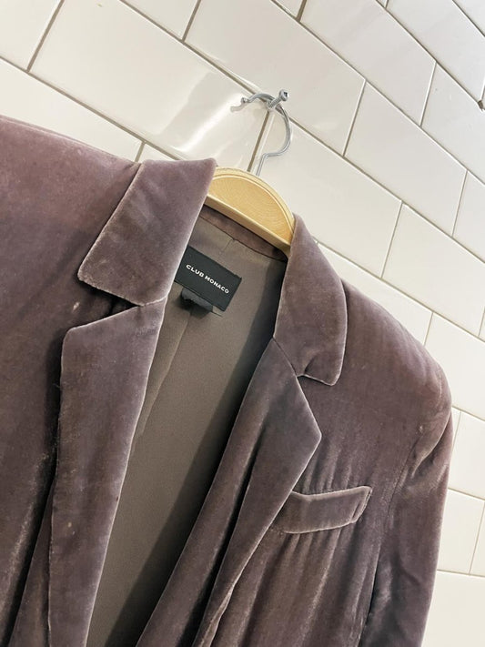 vintage 00s club monaco silk - blend velvet blazer - good market thrift store