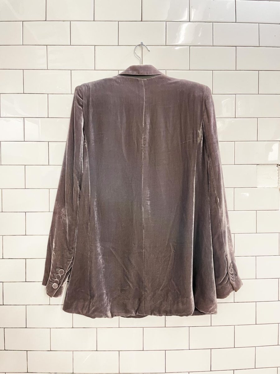 vintage 00s club monaco silk - blend velvet blazer - good market thrift store