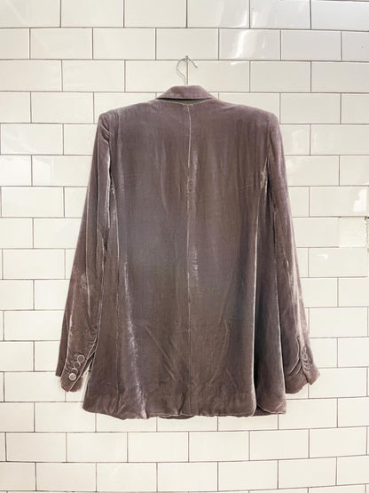 vintage 00s club monaco silk - blend velvet blazer - good market thrift store