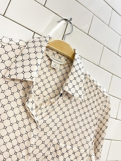 club monaco floral + diamond web satin shirt - good market thrift store
