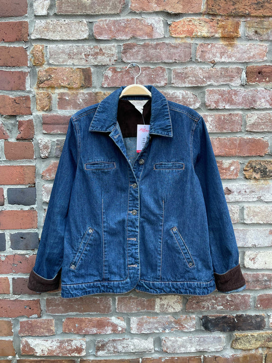 vintage NR corduroy trim denim jacket