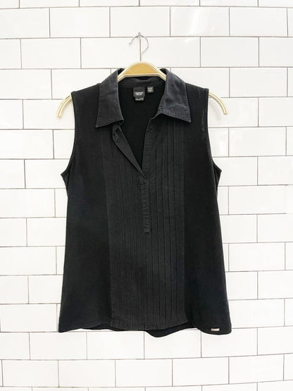 vintage 00s esprit collared sleeveless shirt - good market thrift store