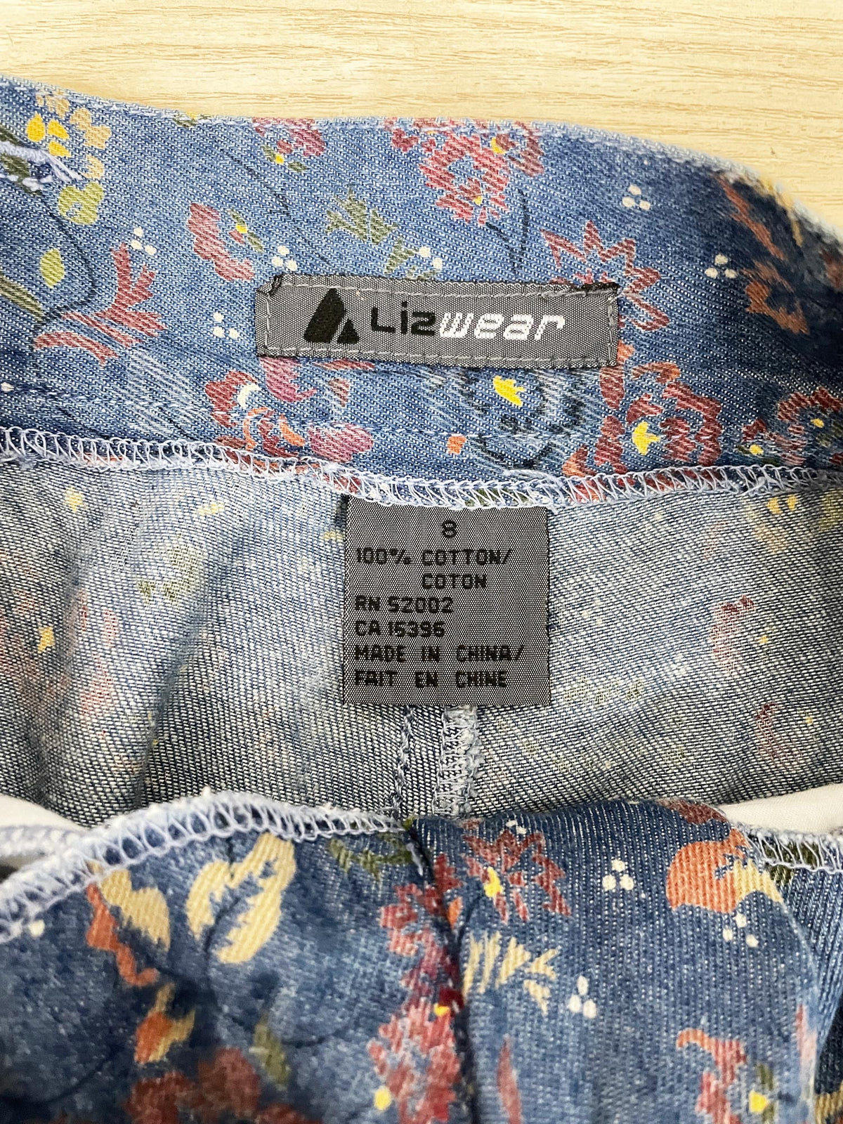 vintage 90s lizwear floral denim pleated midi skirt | liz claiborne