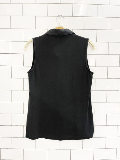 vintage 00s esprit collared sleeveless shirt - good market thrift store