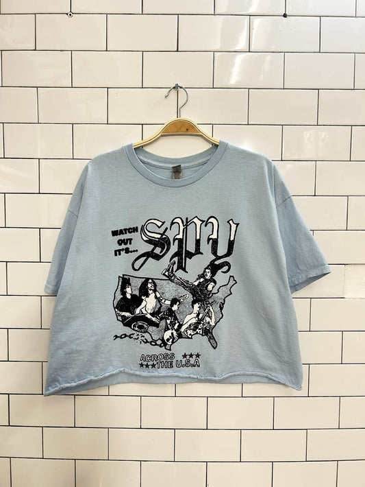 spy hardcore punk band cropped tee