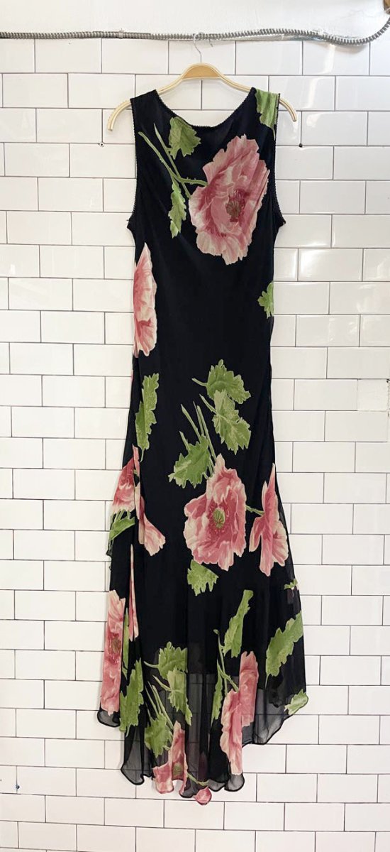 vintage 00s jessica floral chiffon maxi dress - good market thrift store