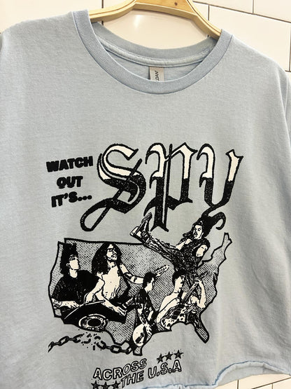 spy hardcore punk band cropped tee