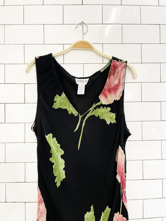 vintage 00s jessica floral chiffon maxi dress - good market thrift store