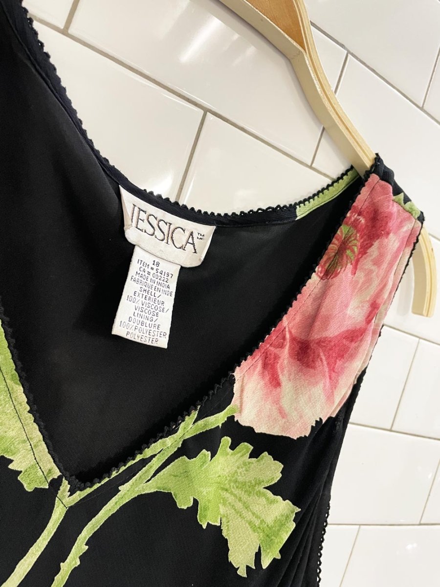 vintage 00s jessica floral chiffon maxi dress - good market thrift store