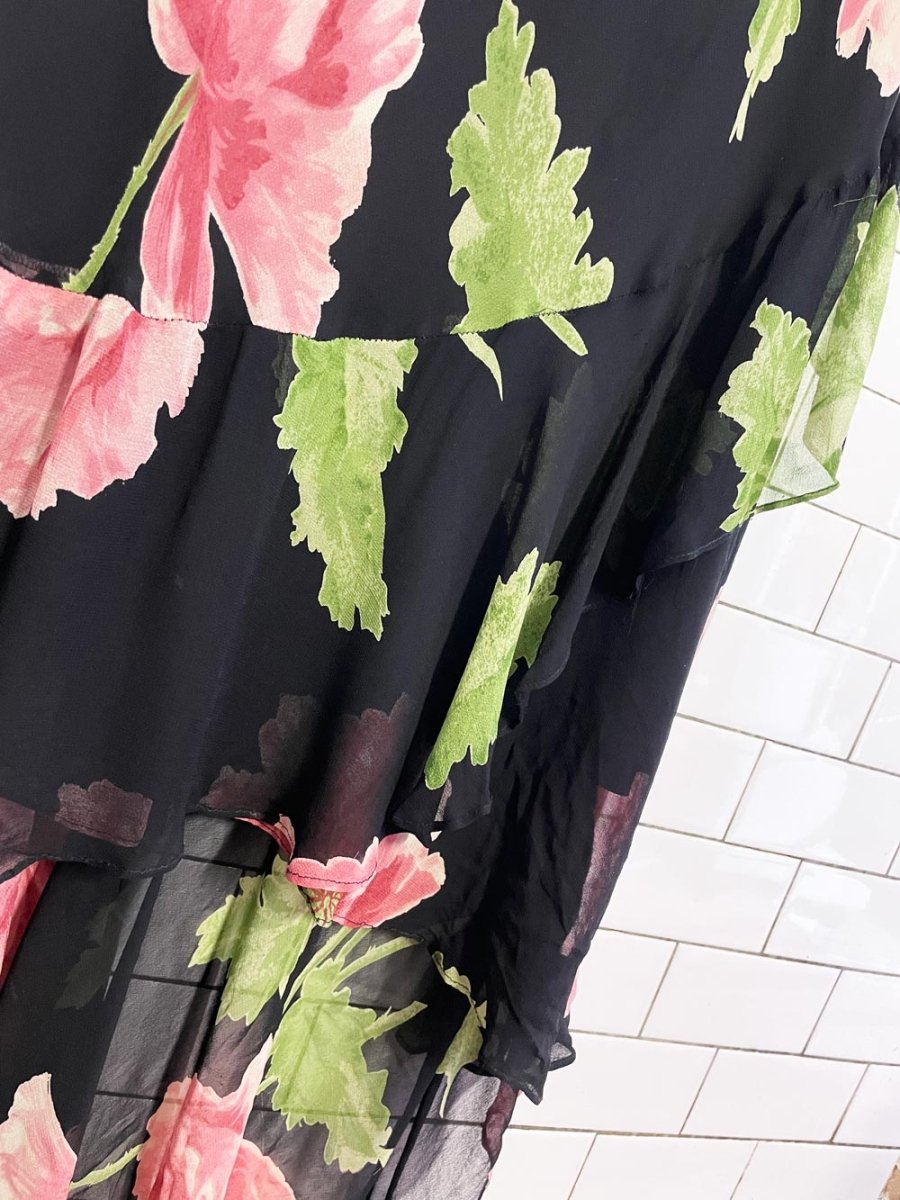 vintage 00s jessica floral chiffon maxi dress - good market thrift store