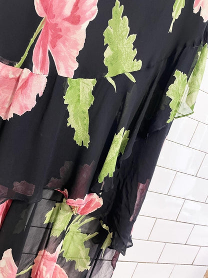 vintage 00s jessica floral chiffon maxi dress - good market thrift store