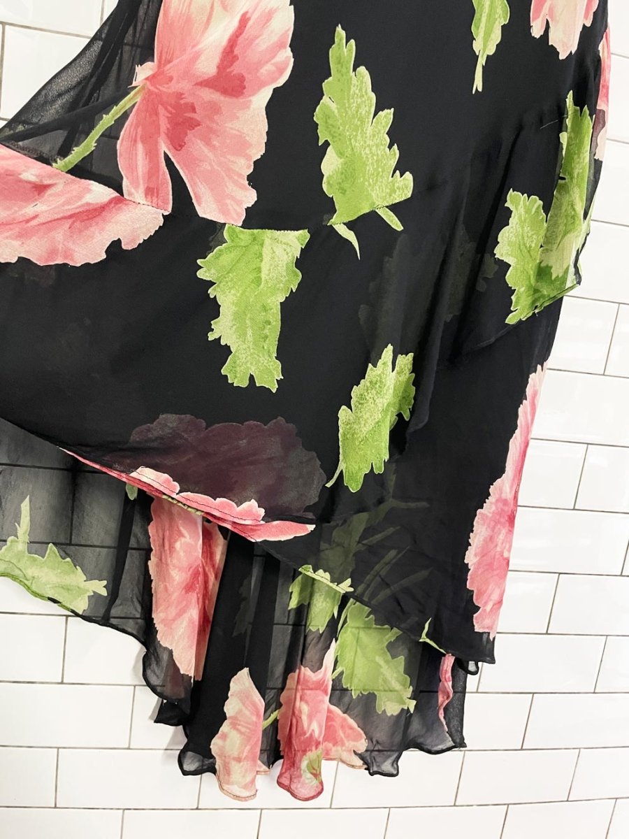 vintage 00s jessica floral chiffon maxi dress - good market thrift store