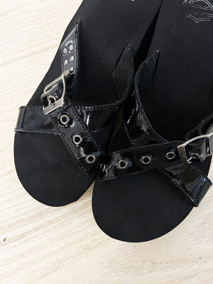 vintage 00s harley davidson foam wedge slides - good market thrift store