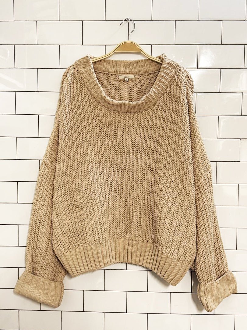 easel LA oversized chenille chunky knit sweater - good market thrift store