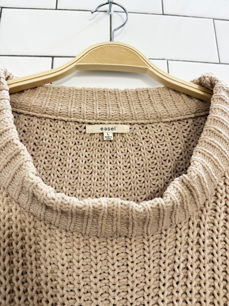 easel LA oversized chenille chunky knit sweater - good market thrift store