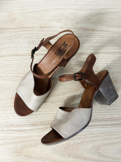 miz mooz aliyah leather ankle strap heeled sandal - good market thrift store