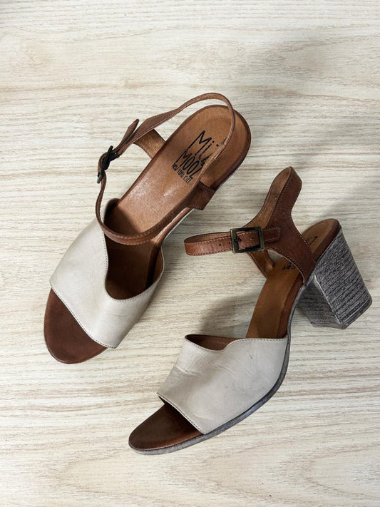 miz mooz aliyah leather ankle strap heeled sandal - good market thrift store