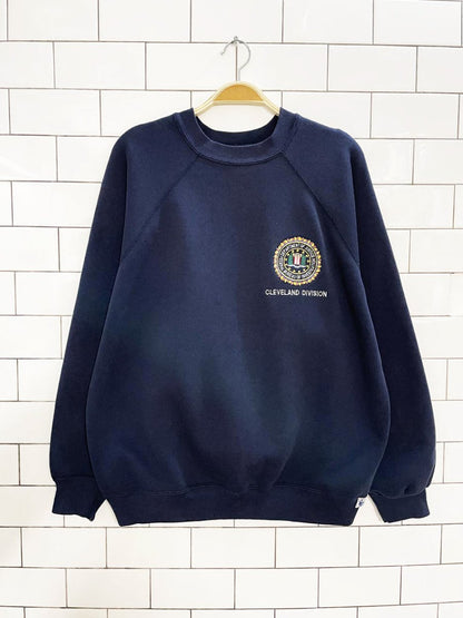 vintage 80s FBI crested raglan sweatshirt | discus athletic - good market thrift store